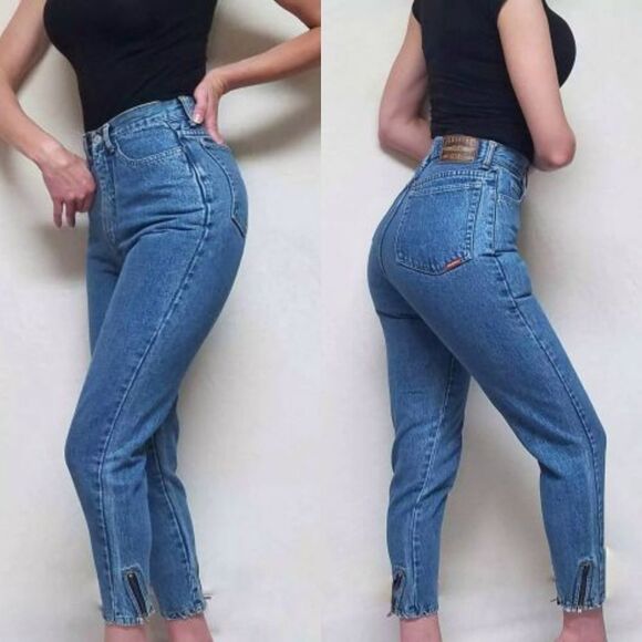 VINTAGE 80s Jordache Stone Wash Ankle Zip Jeans - Picture 1 of 13